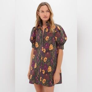 Tuckernuck Burnt Orange Floral Louisa Mini Dress NWT